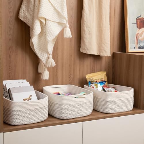 OIASKET Storage Baskets for Organizing 3 Pack, Woven Baskets for Shelves, - Image 5