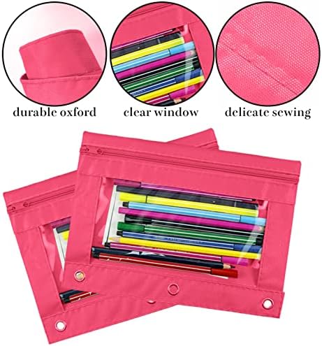 YoeeJob Pencil Pouch for 3 Ring Binder, Zipper Pencil Pouches Bulk, Pencil Case Pouch with Clear Window for Class, School, Office, 8 Colors-24 Packs - Image 5
