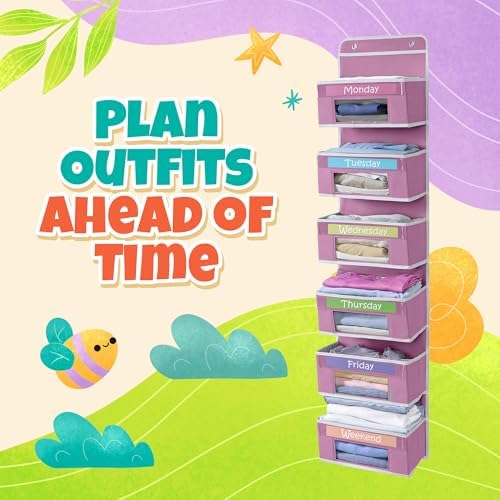 Weekly Clothes Organizer for Kids, Monday through Friday Clothing, 6 Shelf - Image 4
