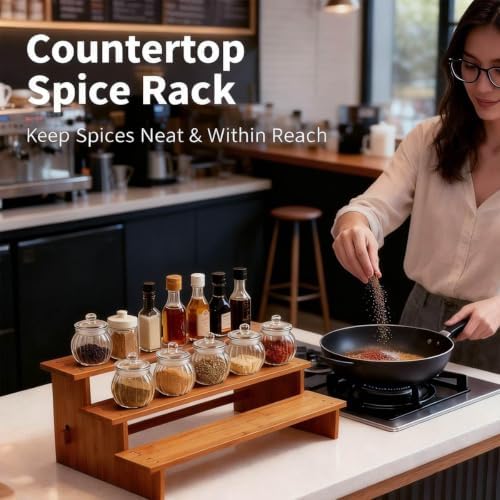 JinDoWin 2 Pack Spice Rack Organizer for Cabinets,Countertop & Pantries - Image 6
