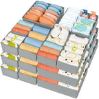 DIMJ Drawer Organizer 15 Pack - Foldable Baby Clothes Storage & Dresser Organizer for Nursery, Bedroom, Closet - Nursery Organization Dresser Dividers for underwear, Sock,Bra, Belt, Tie, Gray by DiMJ