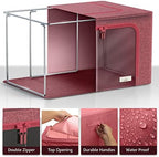 Sorbus Clothing Storage Bins with Clear Window, Metal Frame (4 Pack, Pink) - Image 5