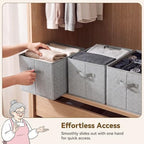 GRANNY SAYS Closet Storage Bins with Handles, Gray, Extra Large, 3-Pack - Image 4