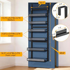 Over the Door Pantry Organizer 6 Tiers Hanging or Wall Mounted Spice Rack with Adjustable Basket,Heavy Duty Metal Seasoning Organizer Shelf for Kitchen Pantry and Bathroom - Image 2