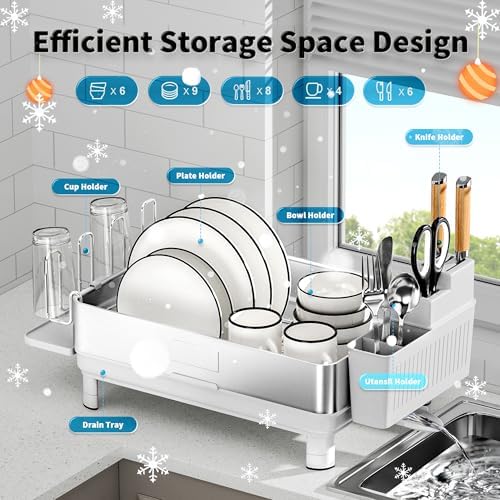 Dish Drying Rack, 304 Stainless Steel Dish Racks for Kitchen Counter - Image 5