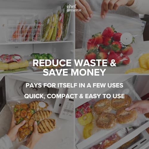 Chef Preserve Reusable Vacuum Sealer Bags for Food - 30 BPA-Free Medium (10 x 11 in) Food Storage Bags, Freezer, Microwave - Odor-Resistant, Leak-Proof - Compatible with Chef Preserve Vacuum Sealers - Image 6