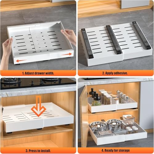 DEKAVA 4 Pack Expandable Pull Out Cabinet Organizer - Image 4