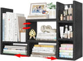 NUTIKAS Desk Shelves Desktop Organizer Shlef - Black Office Organization for Top of Desk Organizers and Accessories Corner Bookshelf Table Top Shelving Small Hutch Decorations for Office by NUTIKAS