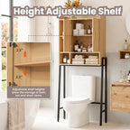 Over The Toilet Storage Cabinet,31" W Bathroom Organizer, Oak - Image 4