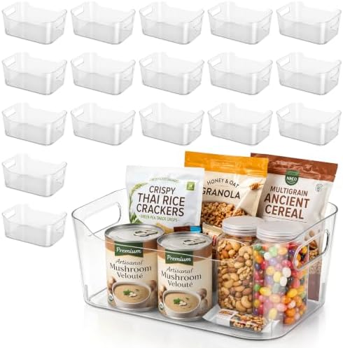 18 Pack Clear Plastic Storage Bins Pantry Organizers for Kitchen Bathroom by Unknown