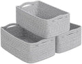 Goodpick 3-Pack Woven Baskets for Closet & Shelves, 11 x 7 x 4.5 in by Goodpick