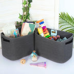 MINTWOOD Design 3-Pack Decorative Woven Storage Baskets for Shelves, Cube Bin Box for Organizing Books, Shoes, Dog Toys, Pantry Closet and Living Room Organizer, Charcoal / Black - Image 3