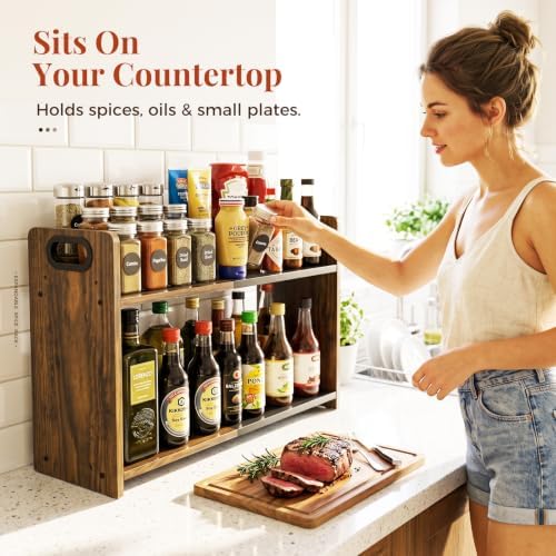 2-Tier Expandable Spice Rack Organizer for Countertop,15.2"-21.5" - Image 5