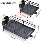 Expandable Dish Rack, Dish Drying Rack for Kitchen Counter, Foldable Dish Dryer Rack, Stainless Steel Dish Drainer Racks with Cutlery Holder, Collapsible Dish Drying Racks Standard Size, Dark Gray - Image 6