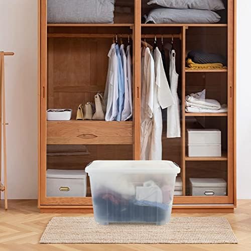 4-pack 50 Quarts Large Clear Plastic Storage Boxes with Wheels - Image 5