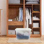 4-pack 50 Quarts Large Clear Plastic Storage Boxes with Wheels - Image 5