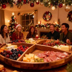 Utoplike Extra Large Acacia Serving Tray, Rotating 23.6'' Charcuterie Board - Image 2