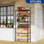 REGILLER 6-Wire Shelving Metal Storage Rack Adjustable Shelves,Standing Storage Shelf Units for Laundry Bathroom Kitchen Pantry Closet(Black,14.1" D x 30" W x 80" H) - Image 4