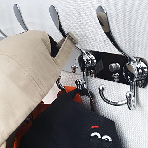 Dseap Coat Rack Wall Mount - 38” Long 10-Tri-Hooks Heavy Duty Coat Hanger Rail Wall Hooks for Hanging Coats Hats Clothing Clothes Purse Mudroom Entryway, Chromed - Image 7
