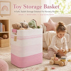 Laundry Hamper, Cotton Rope Laundry Basket with Leather Handles, 22.5-Gallon/85 L Large Clothes Hampers for Laundry, Woven Laundry Baskets for Blankets, Clothing, Bedroom, Living Room, Nursery - Image 2