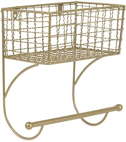 DII Rustic Bathroom Décor, Metal Storage, Small Towel Bar, Gold by DII
