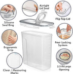 Shazo 2 Pack (6.3L / 213OZ) EXTRA Large Airtight Food Storage Cereal Containers for Bulk Food Storage BPA-Free Plastic Container, Pantry Organization and Canister for Rice, Pasta, Sugar & Flour - Image 5