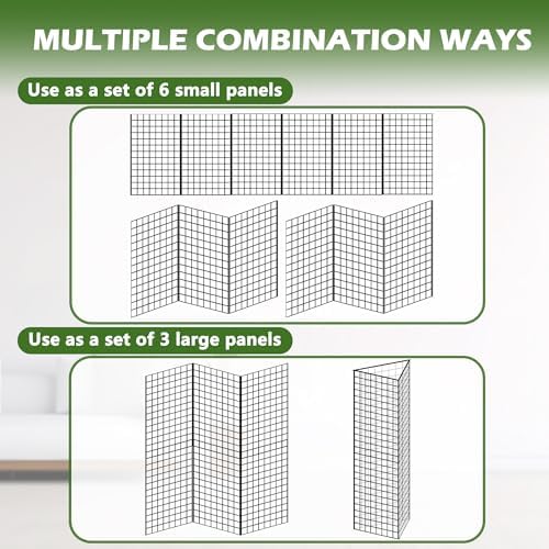 Grid Wall Panels 3 Pcs, Commercial Grade Gridwall Panels, Metal Grid Wall Panel Display Stand, You Can DIY 6 Pack 2'x3' or 3 Pack 2'x6' (Black) - Image 5