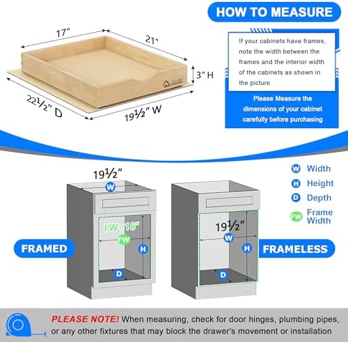WelFurGeer Soft Close Pull Out Drawers for Cabinets, 17" W x 21" D Pull Out Cabinet Drawer with Heavy Duty Slides, Pull Out Cabinet Organizer, Cabinet Pull Out Shelves, Pull-Out Home Organizers - Image 5
