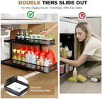 2-Pack 21.3 IN Depth Under Sink Organizer With Next-Gen Ball-Bearing Slides,Sophisticated Mesh 2-Tier Pull Out Shelf for Kitchen & Bathroom,Fits Small Items-Black - Image 4