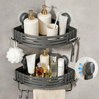 Lekesky Corner Shower Caddy Suction Cups, No Drilling Bathroom Shower Shelf by LEKESKY