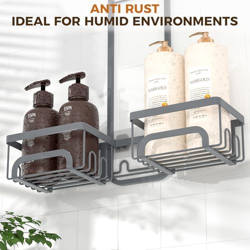 REINHARDT Split Shower Caddy Hanging for Handheld Showerheads, Grey - Image 5