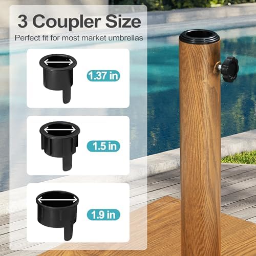 Outdoor Umbrella Base, 43lbs Heavy Duty Patio Umbrella Stand - Image 4