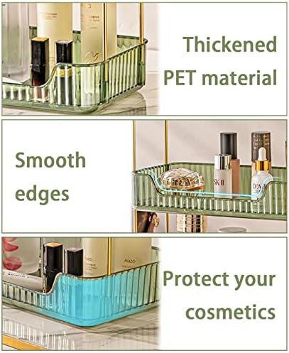 shuang qing 3 Tier Bathroom Counter Organizer Countertop Storage, Cosmetics Skincare Shelf Organizer, Makeup Organizer Perfume for Dresser Vanity Tray, Spice Rack Organizer for Kitchen - Green - Image 4