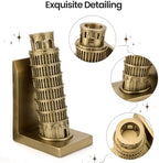 Leaning Tower of Pisa Bookends, Decorative Book Ends for Heavy Books - Image 4