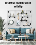 6 Pack 16"x 8" Wooden Gridwall Shelves with Metal Brackets - Image 3
