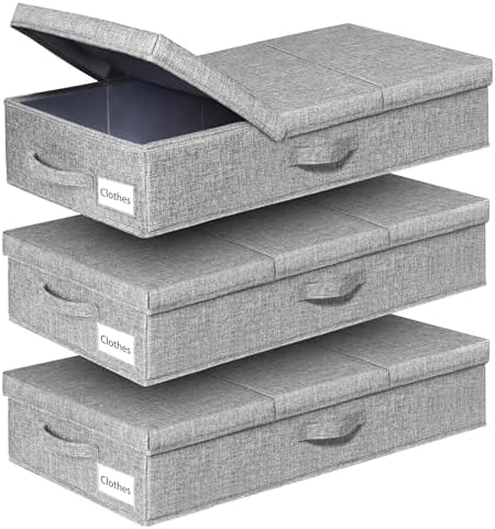punemi 6 in Tall Under Bed Storage Containers with Firm Sides, 3Pack, Grey - Image 2