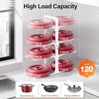 MUDEELA 8-Tier Heavy Duty Pots and Pans Organizer for Cabinet, 20.8"H White - Image 3