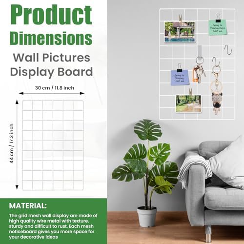 CIKLCIX Wire Wall Grid Panel Set of 4, Photo Display Board & Memo Board - Image 5