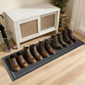 HIYARD Boot Tray for Entryway, Non-Slip Shoe Tray Drying Mat, Waterproof Boot Mat for Muddy Boots, Heavy Duty Shoe Storage Trays, Indoor/Outdoor Use, 16x47 inches, Grey by HIYARD