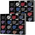 2 Pack Tie Box Organizer Wall Mounted Black Acrylic with 16 Compartments, Tie Organizer for Drawer, Tie Holder for Men Belt Scarf Necktie Storage for Closet and Home by Rainmae