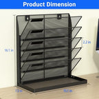 Legal/Letter Size 6 Tier Wall File Organizer,2-in-1 Wall Mounted&Desktop File Holder,2 Installation Methods Screws & Adhesive,Mesh Document Organizer with Label Plate for Home Office - Image 4