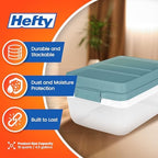 Hefty Hi-Rise Storage Bin with Lid, 18 Quart, Smoke Blue, 8 Pack - Image 2