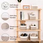 6 Pack Storage Baskets for Shelves, Cotton Rope Small Storage Bins - Image 5