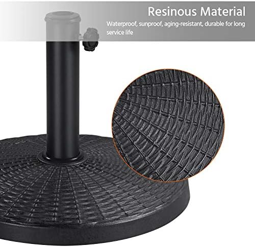 Yaheetech 22 lbs Heavy Duty Outdoor Umbrella Base 18" Round Patio Umbrella Stand Market Umbrella Base for Garden & Lawn, Black - Image 4