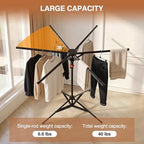4-Leg Foldable Clothes Drying Rack with 6 Poles, 20 Hooks, 2 Clips - Image 4