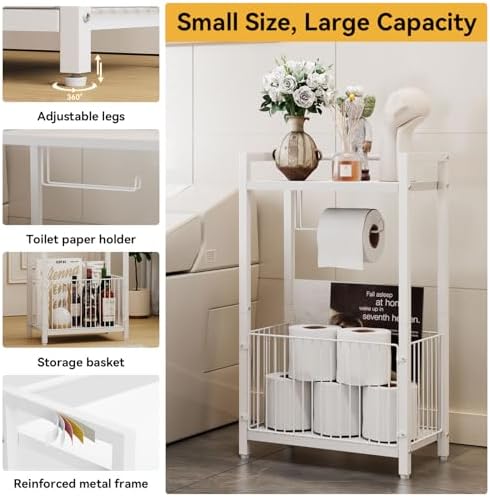 IBUYKE Toilet Paper Holder Stand Bathroom Tissue Roll Dispenser UTLJ020W - Image 3