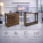 Router Box Hider, Router Shelf WiFi Box Hider, Wooden WiFi Storage Cabinet with Sliding Panel, Vented Back, Cable Management, Modem Cover, Cords & Power Strip, Wall Mount or Tabletop (Dark Oak) - Image 2