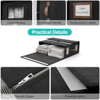 6 Pack Foldable Bed Sheets Set Organizers and Storage(Cal King Size),Linen Fabric Closet Organizers with Window,Folding Bedding Storage Box for Bedsheets and Pillow Cube Organizer-Black - Image 5