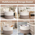 Goodpick Extra Large Woven Blanket Basket Living Room & Playroom, 115L - Image 6