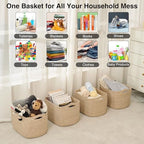 ICERZCZ Rope Storage Baskets for Organizing, 15x11x9 Mixed Brown 4 Packs - Image 3